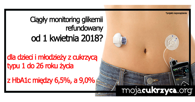 Cigy monitoring glikemii refundowany od 1 kwietnia 2018?